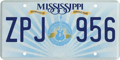 MS license plate ZPJ956