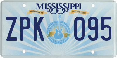 MS license plate ZPK095