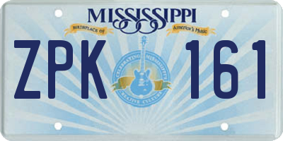 MS license plate ZPK161