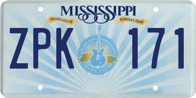 MS license plate ZPK171