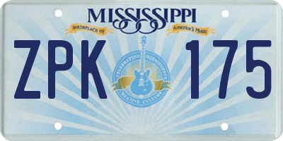 MS license plate ZPK175