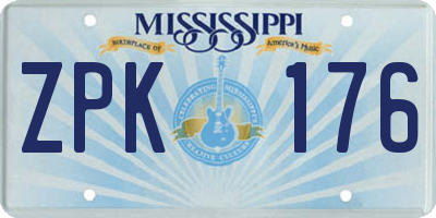 MS license plate ZPK176