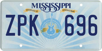 MS license plate ZPK696