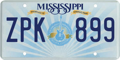 MS license plate ZPK899