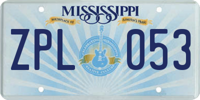 MS license plate ZPL053