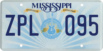 MS license plate ZPL095