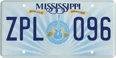 MS license plate ZPL096