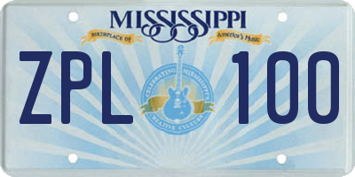 MS license plate ZPL100