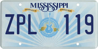 MS license plate ZPL119