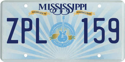 MS license plate ZPL159