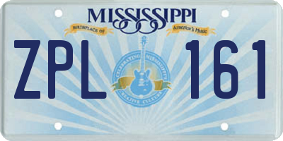 MS license plate ZPL161