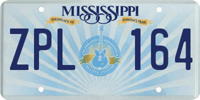 MS license plate ZPL164