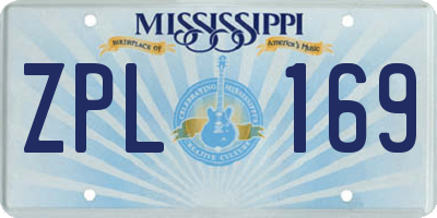 MS license plate ZPL169