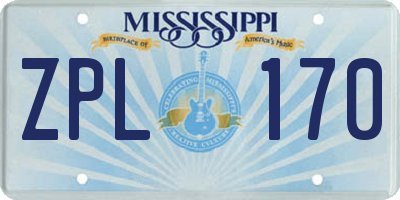 MS license plate ZPL170
