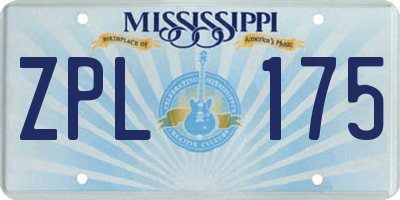 MS license plate ZPL175