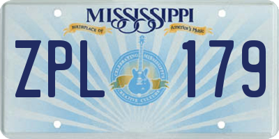 MS license plate ZPL179