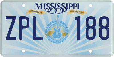 MS license plate ZPL188