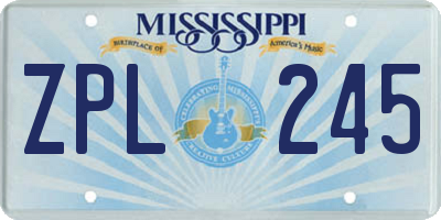 MS license plate ZPL245