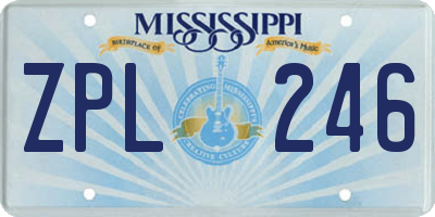 MS license plate ZPL246