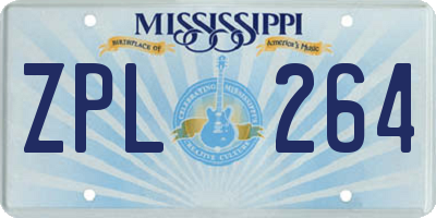 MS license plate ZPL264