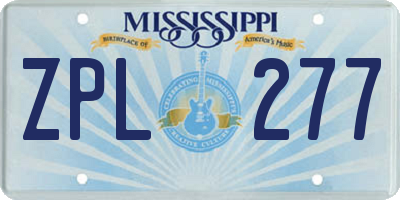 MS license plate ZPL277