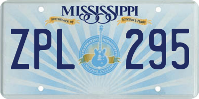 MS license plate ZPL295