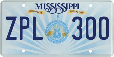 MS license plate ZPL300