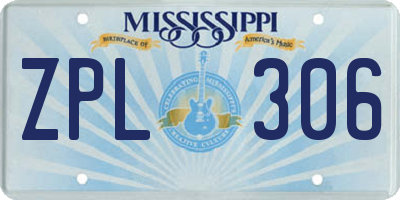 MS license plate ZPL306