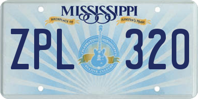 MS license plate ZPL320