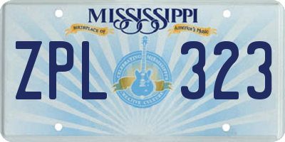 MS license plate ZPL323