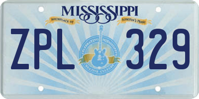 MS license plate ZPL329