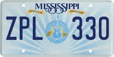MS license plate ZPL330