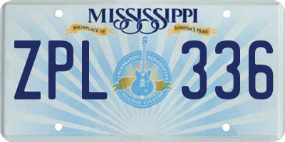 MS license plate ZPL336