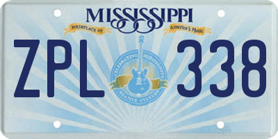 MS license plate ZPL338