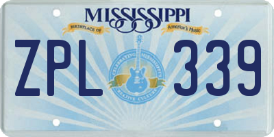 MS license plate ZPL339