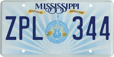 MS license plate ZPL344