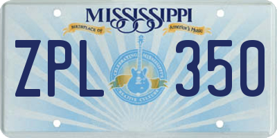 MS license plate ZPL350