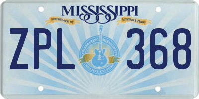MS license plate ZPL368