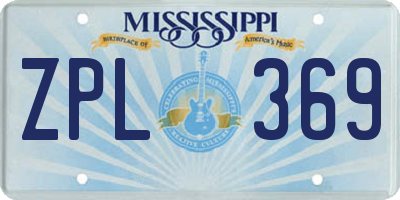 MS license plate ZPL369