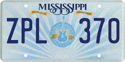 MS license plate ZPL370