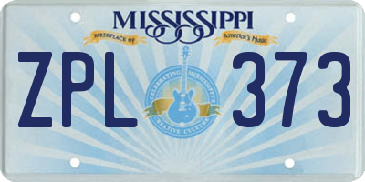 MS license plate ZPL373