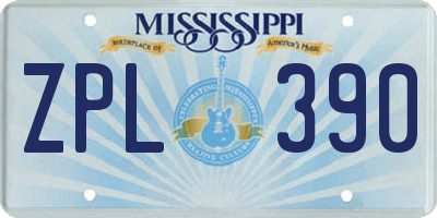 MS license plate ZPL390