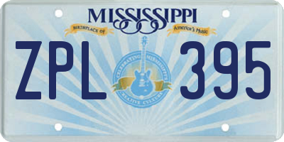 MS license plate ZPL395