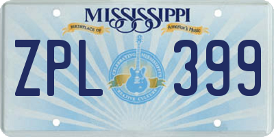 MS license plate ZPL399