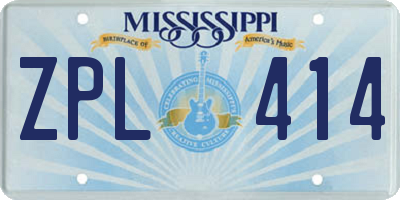MS license plate ZPL414
