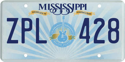 MS license plate ZPL428