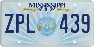 MS license plate ZPL439