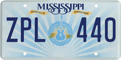 MS license plate ZPL440