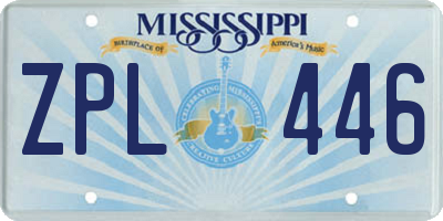 MS license plate ZPL446