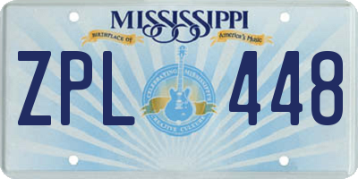 MS license plate ZPL448